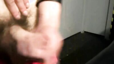 Attractive jock tied up and restrained to have his fat dick sucked
