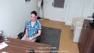 Kinky young dude comes for an interview and ends up railed