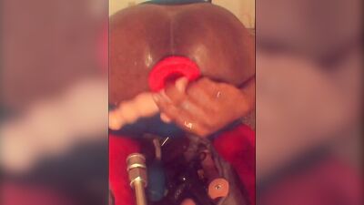 Horny dude with a round bubbly ass loves being railed with toys