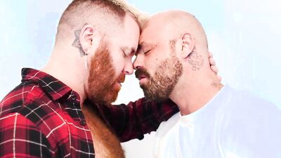 Two buff bears give each other blowjobs before anal pounding