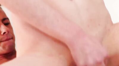 Young blond twink chokes on a fat dick and gets banged
