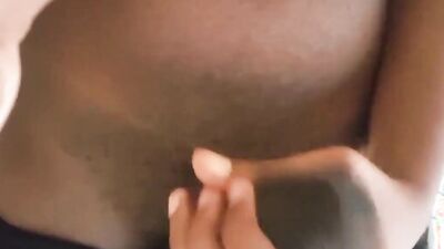 Ebony stud teases with his huge black cock and jerks off