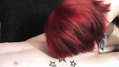 Alt twinks with tattoos and piercings use dildos after blowing each other