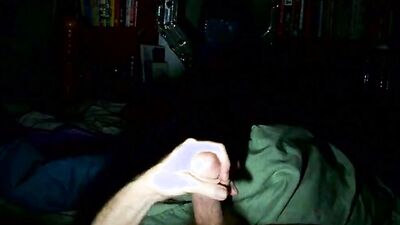 Hairy older dude strokes his hard cock and teases with his ass