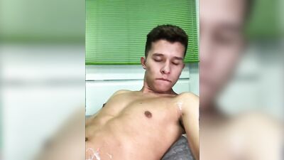 Fit young guy with a big cock jerks off and cums in a cumpilation