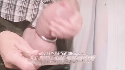 Naughty dude teases with his monster cock and cums big loads