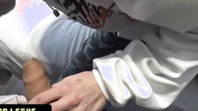 Inked and sexy Latin twink jerks off and gets rammed