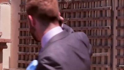 Handsome hunk with rock hard abs fucks a stud outdoors