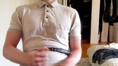 Amateur gay guy films himself jerking off and cumming in a compilation