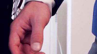 Dashing hunk in a suit and his boyfriend fuck each other