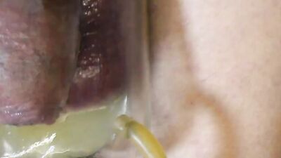 Horny dude uses perverted sex toys to pump his cock and balls