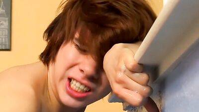 Cute twink has his hard cock sucked and his ass rammed