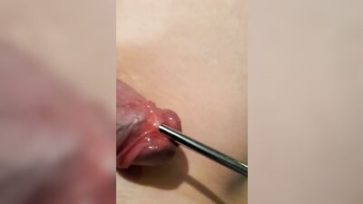 Perverted dude uses kinky toys and tools on his cock