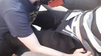 Hot masked twink seduced into sucking cock and riding it balls deep