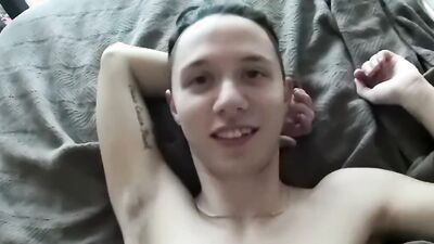 Two naughty twinks with big cocks make a homemade gay fucking video