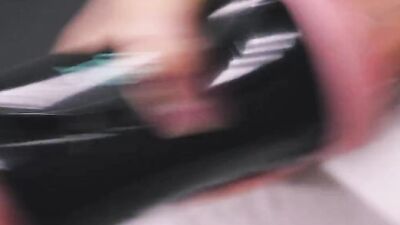 Horny gay guy fingers his fleshlight and fucks hit passionately