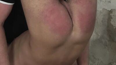 Experienced daddy ties a twink up for spanking and rough play