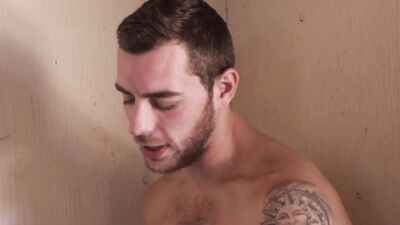 Hot cowboy studs fuck in a barn after blowing each other