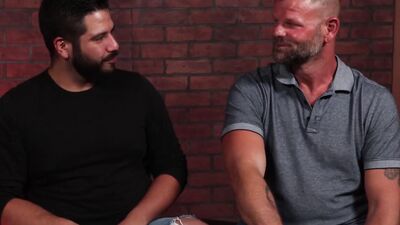 Muscular hunks with tattoos fuck hard after sucking each other off