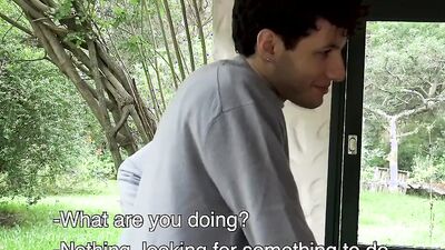 Kinky sub gives his ass to three guys and gets pounded
