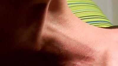 Petite twink teases with his skinny body and jerks off