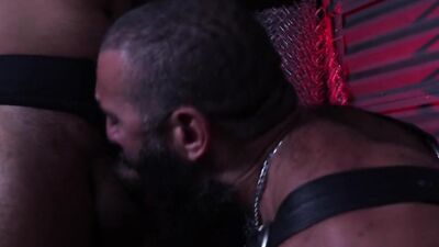 Big buff hunks in kinky outfits dick sucking and rimming