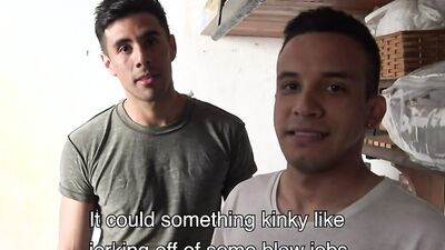 Horny Latinos make out with a passion and fuck after blowjobs