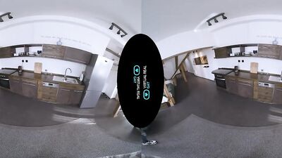 VR POV video with three horny guys dick sucking and fucking