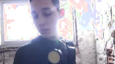 Skinny twink with piercings sucks a fat dick and jerks off