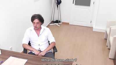 Shy guy comes to an audition to suck dick and get banged