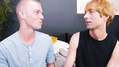 Ginger twink rides a guy before fucking his tight ass