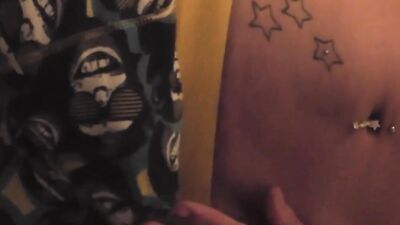 Horny amateur fondles his teen body and strokes his cock