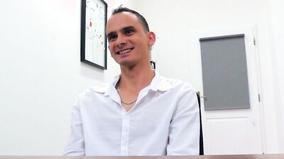 Skinny guy goes to casting and ends up fucked on a desk