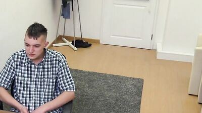 Adorable twink goes to casting and gets railed after sucking cock