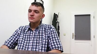 Adorable twink goes to casting and gets railed after sucking cock
