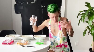 Inked and skinny guy sucks a fat dick before riding it