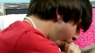 Cute twink plays with himself solo before having his ass licked