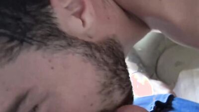 Bearded Latino sucks a big dick and rides it POV