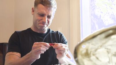 Muscular young studs dick sucking and fucking in the kitchen