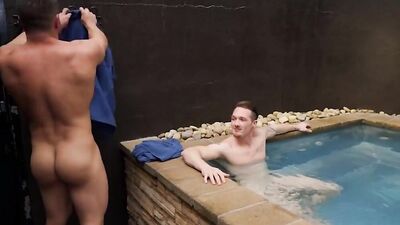 Fit and muscular guys rimming and fucking in a jacuzzi