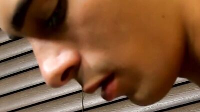 Naughty guy drills his ass with a dildo while jerking off