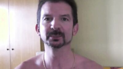 Bearded stud gives anatomy lessons before using anal toys and masturbating