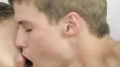 Adorable young twinks sensually make out and fuck balls deep
