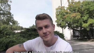 Hot young guy with a chiseled body dicked down outdoors