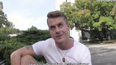 Hot young guy with a chiseled body dicked down outdoors
