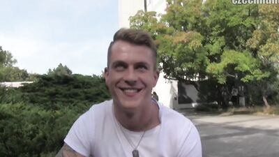 Hot young guy with a chiseled body dicked down outdoors