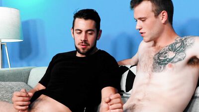 Bearded stud with killer abs fucks a hot young twink