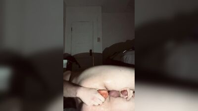 Perverted guy stretches his asshole with toys and his fist