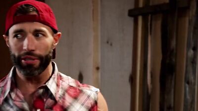 Bearded hunk shoves his cock in a hot pale jock