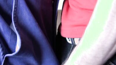 Hairy stud strokes his dick while being fucked in the ass